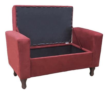 Imagem de Recamier Baú Félix 90cm Suede Vinho