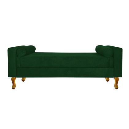 Imagem de Recamier Baú Félix Solteiro 100cm Suede Verde - Doce Sonho Móveis