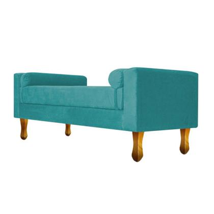 Imagem de Recamier Baú Félix Solteiro 120cm Suede Azul Turquesa - ADJ Decor