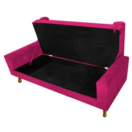 Imagem de Recamier Baú Félix Solteiro 90cm Suede Pink - Doce Sonho Móveis