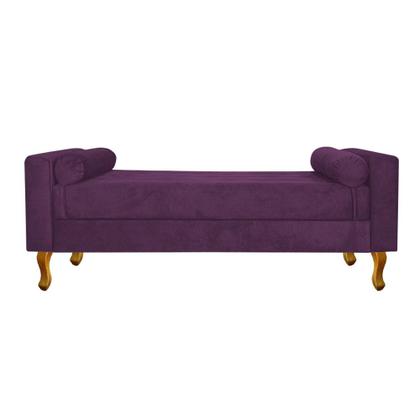 Imagem de Recamier Baú Félix Solteiro 90cm Suede Roxo - Doce Sonho Móveis