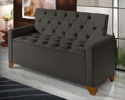 Imagem de Recamier Baú Luxo Banco Divã Sofá Califórnia 1,30m Moderno Sapateira Para Sala E Quarto