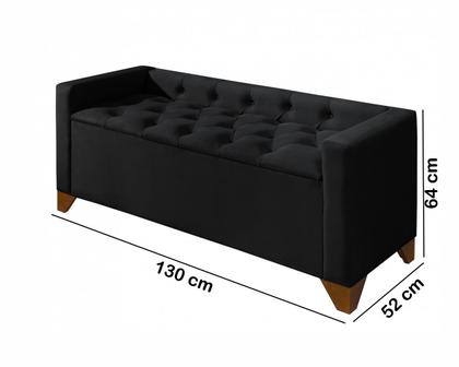 Imagem de Recamier Baú Luxo Banco Divã Sofá Califórnia 1,30m Moderno Sapateira Para Sala E Quarto
