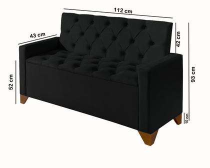 Imagem de Recamier Baú Luxo Banco Divã Sofá Califórnia 1,30m Moderno Sapateira Para Sala E Quarto