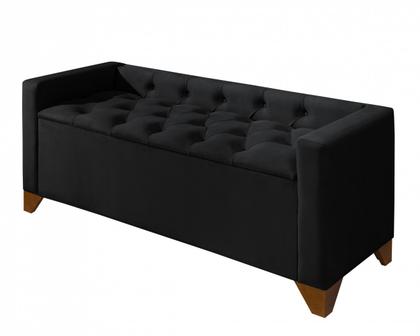 Imagem de Recamier Baú Luxo Banco Divã Sofá Califórnia 1,30m Moderno Sapateira Para Sala E Quarto