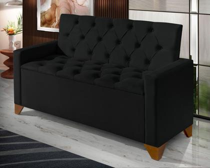Imagem de Recamier Baú Luxo Banco Divã Sofá Califórnia 1,30m Moderno Sapateira Para Sala E Quarto
