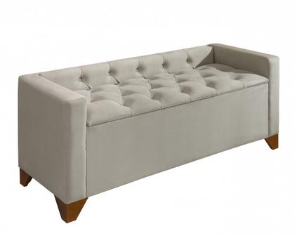 Imagem de Recamier Baú Luxo Banco Divã Sofá Califórnia 1,50m Moderno Sapateira Para Sala E Quarto