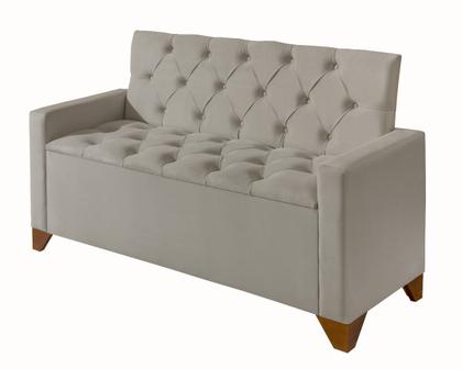 Imagem de Recamier Baú Luxo Banco Divã Sofá Califórnia 1,50m Moderno Sapateira Para Sala E Quarto