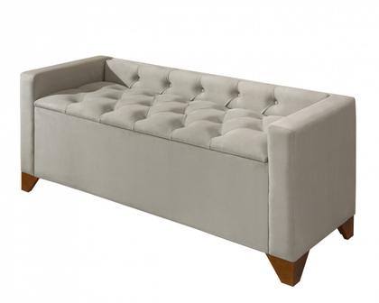 Imagem de Recamier Baú Luxo Banco Divã Sofá Califórnia 1,50m Moderno Sapateira Para Sala E Quarto