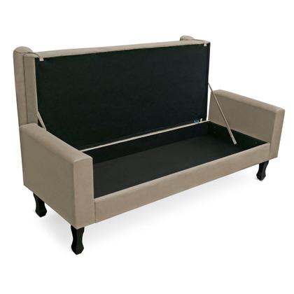 Imagem de Recamier Baú Namoradeira 100cm Felix Suede Bege - Montanaris Decor