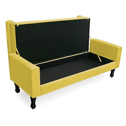 Imagem de Recamier Baú Namoradeira 160cm Felix Suede Amarelo - Montanaris Decor