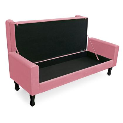 Imagem de Recamier Baú Namoradeira 160cm Felix Suede Rosa - Montanaris Decor