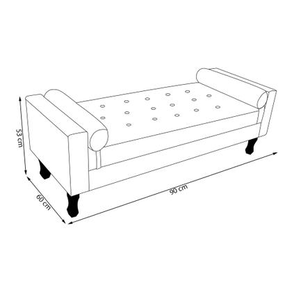 Imagem de Recamier Baú Namoradeira 90cm Felix Suede Cinza - Montanaris Decor