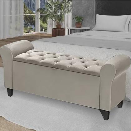 Imagem de Recamier Báu Para Cama Casal 130 Cm Bege