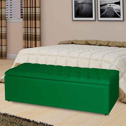 Imagem de Recamier Baú para o Quarto Lívia 90 cm Solteiro Suede Verde - Móveis Mafer