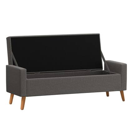 Imagem de Recamier Bau Paris 1,20m Suede Cinza - Inova Decor