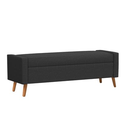 Imagem de Recamier Bau Paris 1,20m Suede Preto - Inova Decor