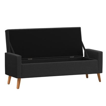 Imagem de Recamier Bau Paris 1,20m Suede Preto - Inova Decor