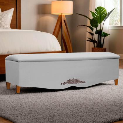 Imagem de Recamier Baú Provençal 160cm para Cama Queen Linho