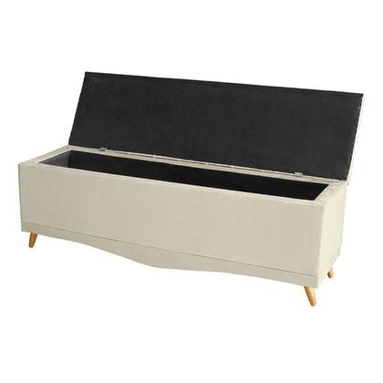 Imagem de Recamier Calçadeira Baú Barcelona Queen 160 cm Botão Encapados Pés Palito Suede Porcelana Do Lar Móveis
