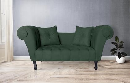 Imagem de Recamier Decorativo Divã Dubai Suede Verde Pés Madeira Ms Decor