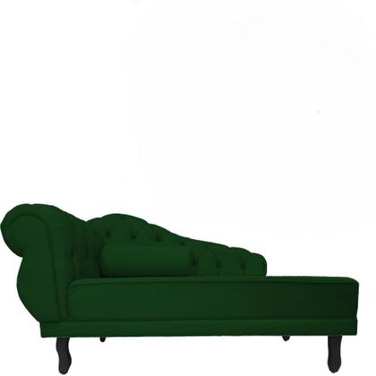 Imagem de Recamier Decorativo Divã Larissa Lado Direito Suede Verde Pés Madeira Mz Decor