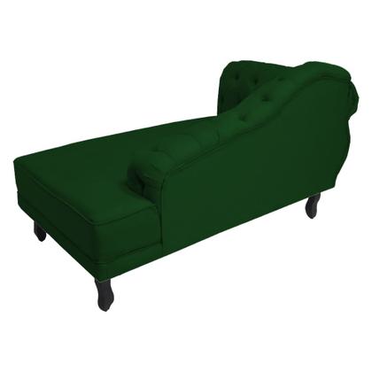 Imagem de Recamier Decorativo Divã Larissa Lado Direito Suede Verde Pés Madeira Mz Decor