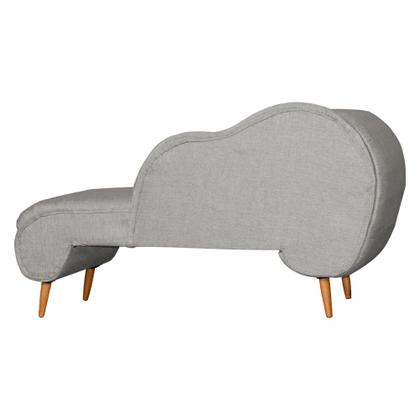 Imagem de Recamier Decorativo Divã Melissa Lado Direito Linho Bege Pés Madeira Ms Decor