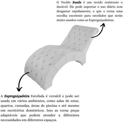 Imagem de Recamier Divã Espreguiçadeira Para E Sala Cliníca Estética Antonella Suede branco