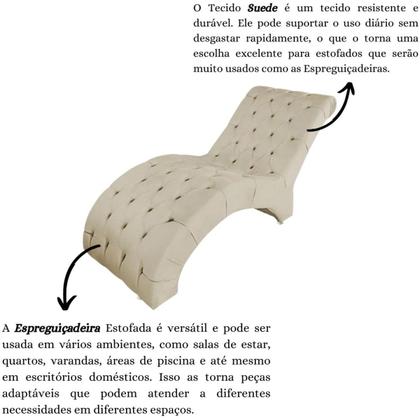 Imagem de Recamier Divã Espreguiçadeira Para Sala Cliníca Aline Suede Cor:Bege