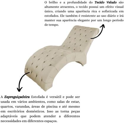 Imagem de Recamier Divã Espreguiçadeira Para Sala Cliníca Aline Veludo Cor:Bege