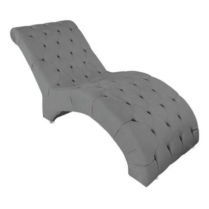 Imagem de Recamier Divã Espreguiçadeira Para Sala Cliníca Elisa Suede Cinza