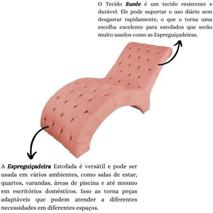 Imagem de Recamier Divã Espreguiçadeira Para Sala Cliníca Leila Suede Cor:coral