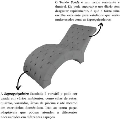 Imagem de Recamier Divã Espreguiçadeira Sala Cliníca Estética Suede Cor:Cinza