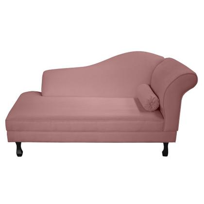 Imagem de Recamier divã larissa liso 185cm lado direito suede rosê