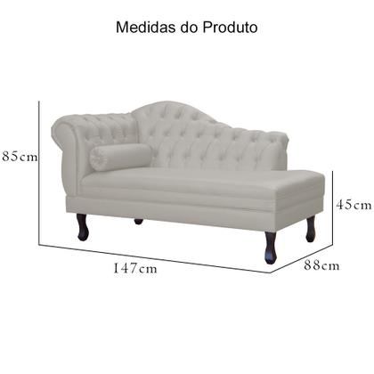 Imagem de Recamier Divã Namoradeira Larissa Lado Direito belo tok - material sintético Bege