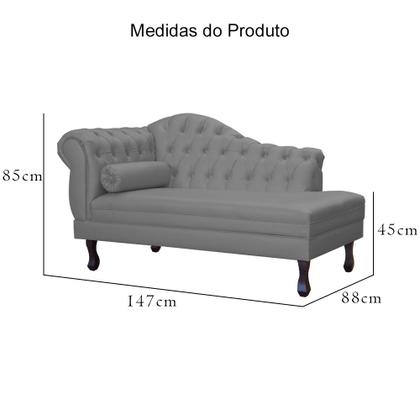 Imagem de Recamier Divã Namoradeira Larissa Lado Direito belo tok - material sintético Cinza