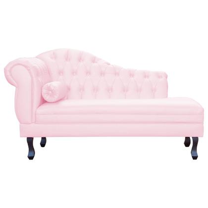 Imagem de Recamier Divã Namoradeira Larissa Lado Direito belo tok - material sintético Rosa Claro