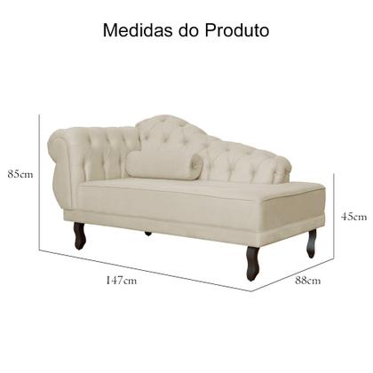 Imagem de Recamier Divã Namoradeira Larissa Lado Direito belo tok - Suede Bege