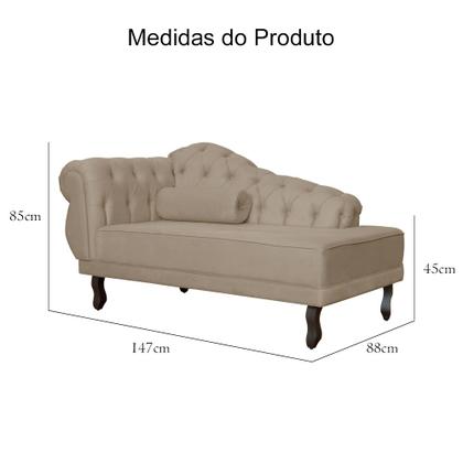 Imagem de Recamier Divã Namoradeira Larissa Lado Direito belo tok - Suede Capuccino