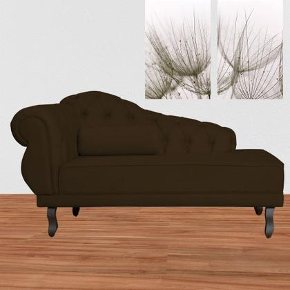 Imagem de Recamier Divã Namoradeira Larissa Lado Direito belo tok - Suede Marrom