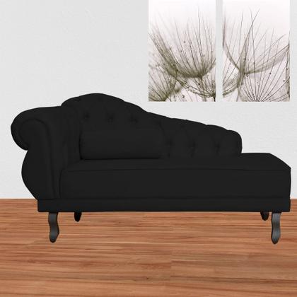 Imagem de Recamier Divã Namoradeira Larissa Lado Direito belo tok - Suede Preto