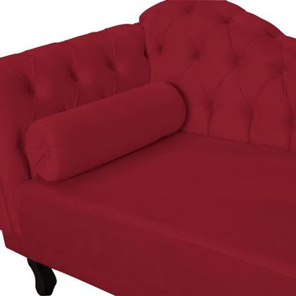 Imagem de Recamier Divã Namoradeira Larissa Lado Direito belo tok - Suede Vermelho