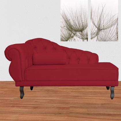 Imagem de Recamier Divã Namoradeira Larissa Lado Direito belo tok - Suede Vermelho