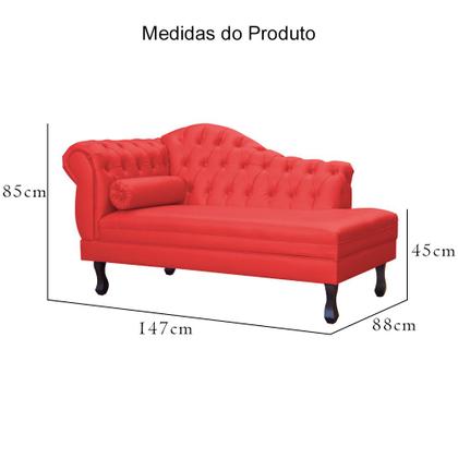 Imagem de Recamier Divã Namoradeira Larissa Lado Direito Suede