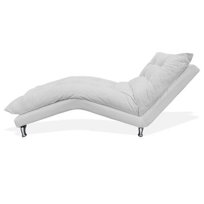 Imagem de Recamier Espreguiçadeira  Decorativa Estofada Diva Corano Branco - LM DECOR