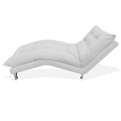 Imagem de Recamier Espreguiçadeira  Decorativa Estofada Diva Corano Branco - LM DECOR