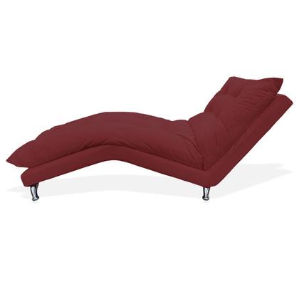 Imagem de Recamier Espreguiçadeira  Decorativa Estofada Diva Suede Vermelho Bordo - DL Decor