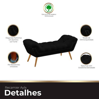 Imagem de Recamier Estofada Casal Ayla Veludo