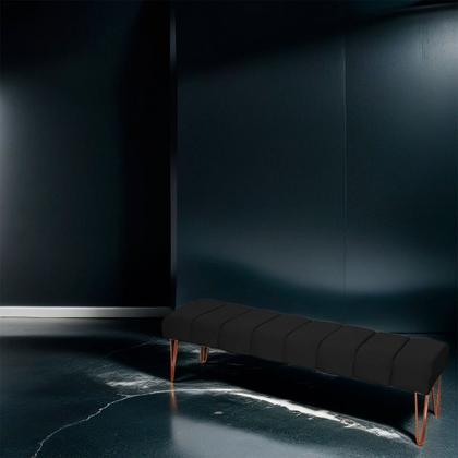 Imagem de Recamier Estofada Casal Queen Luxo Veludo Preto